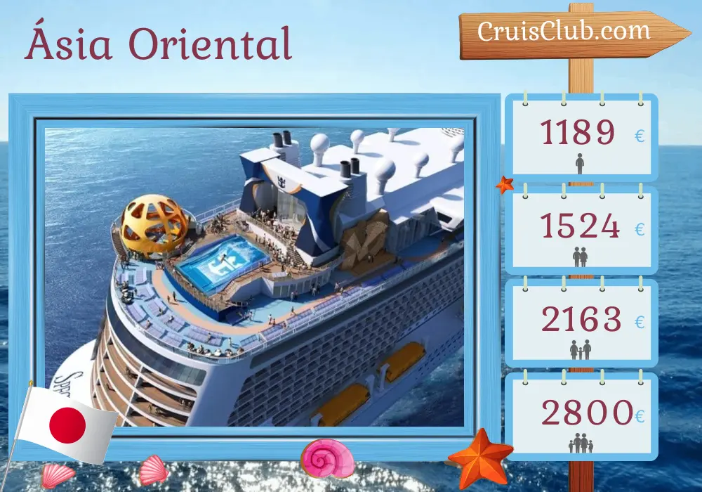 Cruzeiro no leste da Ásia a partir de Xangai a bordo do navio Spectrum of the Seas com visita à China e ao Japão por 5 dias