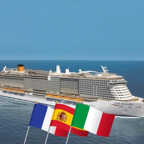 Cruise en el Mediterráneo desde Marsella a bordo del barco Costa Smeralda con visitas a Francia, España e Italia durante 8 días