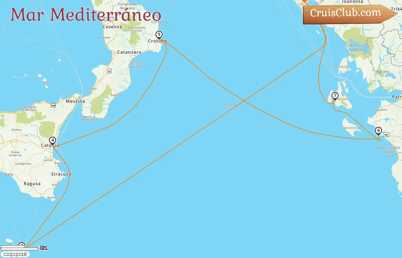 Crucero por el Mediterráneo desde Corfú a bordo del barco AIDAblu con visitas a Grecia, Malta e Italia durante 8 días