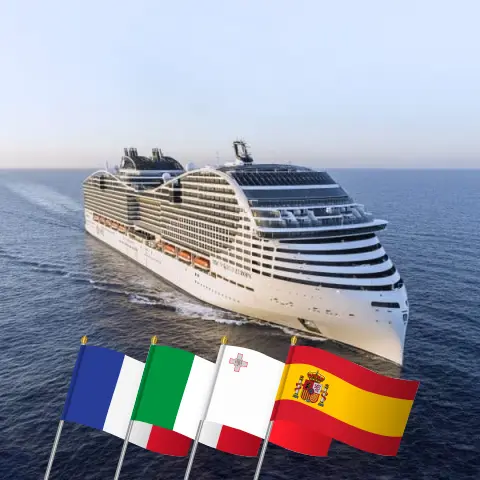 Kreuzfahrt im Mittelmeer ab Marseille an Bord des MSC World Europa-Schiffs mit Besuchen in Frankreich, Italien, Malta und Spanien für 8 Tage