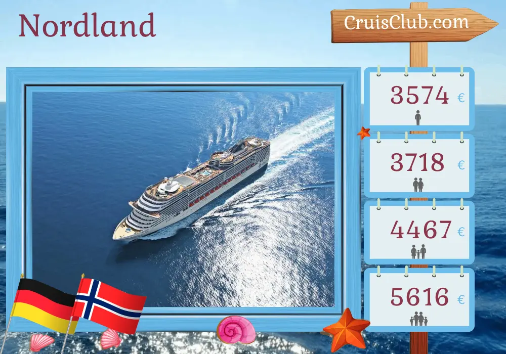 Cruzeiro no Norte da Alemanha a bordo do navio MSC Preziosa com visitas à Alemanha e Noruega por 13 dias