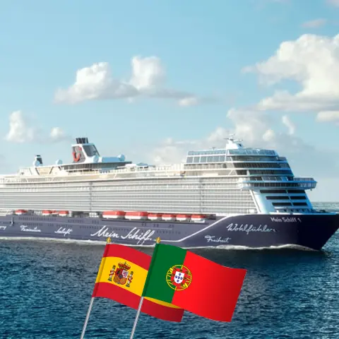 Cruzeiro nas Ilhas Canárias saindo de Las Palmas a bordo do navio Mein Schiff 1 com visitas à Espanha, Marrocos e Portugal por 15 dias