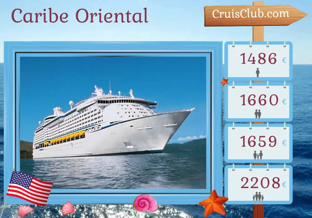 Cruzeiro no Caribe Oriental saindo de Miami a bordo do navio Explorer of the Seas com visitas aos EUA, República Dominicana, Granada e São Cristóvão e Nevis por 10 dias