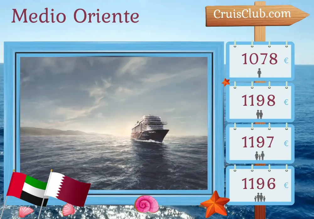 Crucero en el Medio Oriente desde Dubái a bordo del barco Mein Schiff 2 con visitas a los Emiratos Árabes Unidos, Arabia Saudita y Qatar durante 8 días