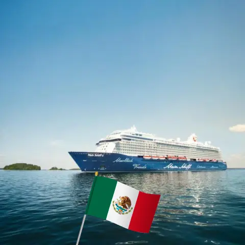 Cruzeiro no Caribe Ocidental a partir de La Romana a bordo do navio Mein Schiff 6 com visitas à República Dominicana, Jamaica, México, Belize, Honduras, Costa Rica, Panamá e Colômbia durante 15 dias