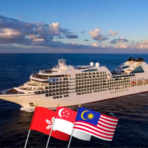 Crucero por Asia de Hong Kong a Dubai a bordo del Seabourn Encore visitando Hong Kong, Vietnam, Camboya, Tailandia, Singapur, Malasia, Sri Lanka, India, Omán, Qatar y Emiratos Árabes Unidos durante 33 días