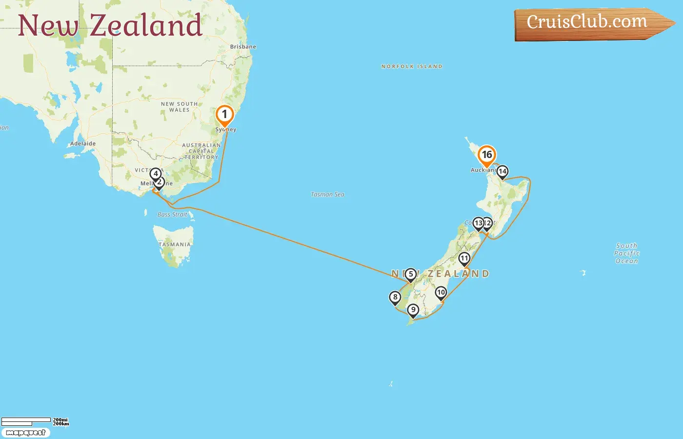 Kreuzfahrt in Neuseeland von Sydney nach Auckland an Bord des Seabourn Odyssey Schiffs mit Besuchen in Australien und Neuseeland für 16 Tage