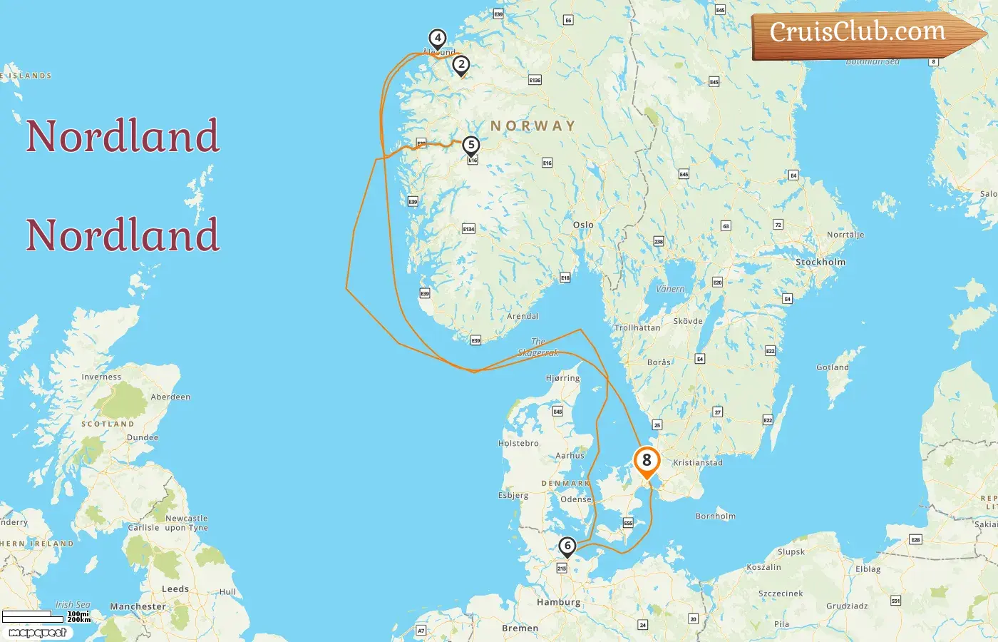 Cruzeiro no Norte a partir de Copenhaga a bordo do navio MSC Euribia com visitas à Dinamarca e à Noruega por 8 dias