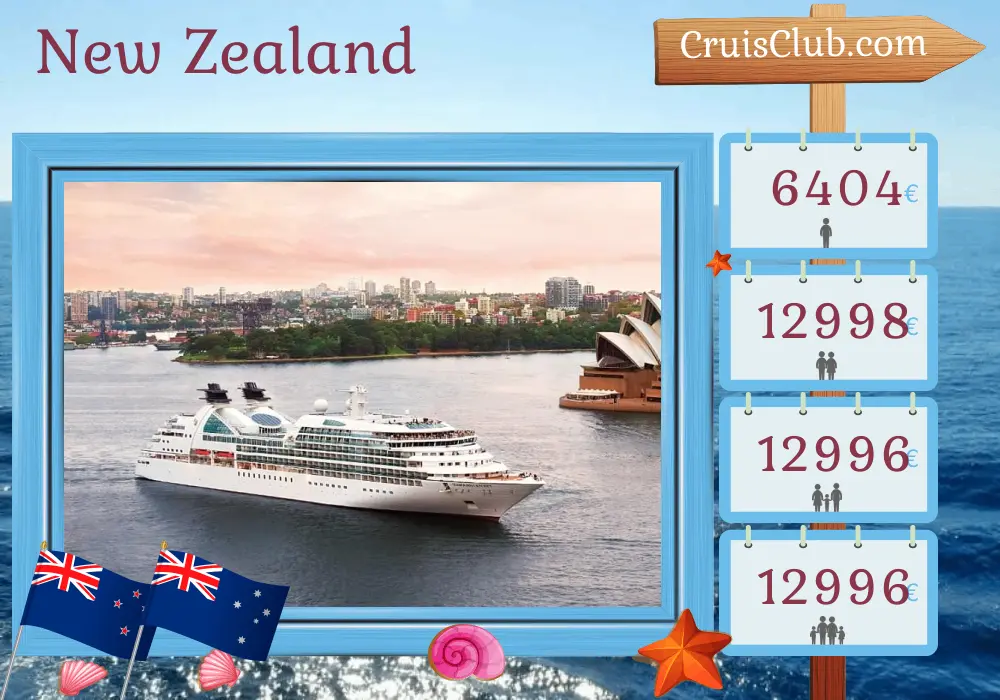 Kreuzfahrt in Neuseeland von Auckland nach Sydney an Bord des Schiffes Seabourn Odyssey mit Besuchen in Neuseeland und Australien für 16 Tage