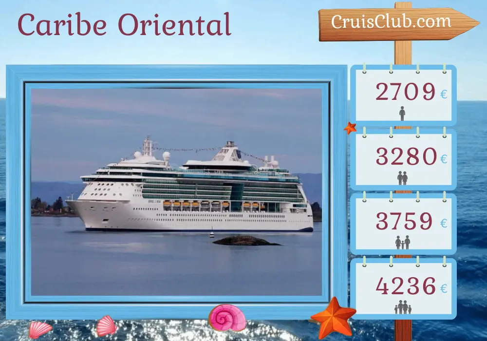 Crucero por el este del Caribe desde San Juan a bordo del barco Jewel of the Seas con visitas a Puerto Rico, Barbados, Trinidad y Tobago, y Dominica durante 8 días