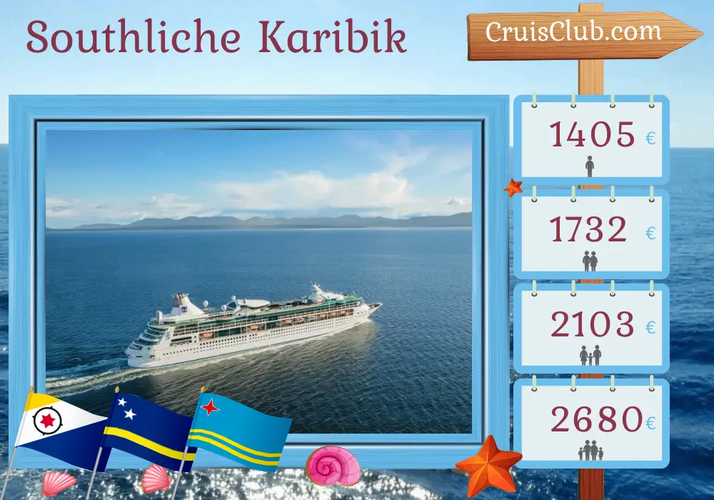 Kreuzfahrt in der südlichen Karibik ab Köln an Bord des Schiffes Rhapsody of the Seas mit Besuchen in Panama, Kolumbien, Curaçao und Aruba für 8 Tage