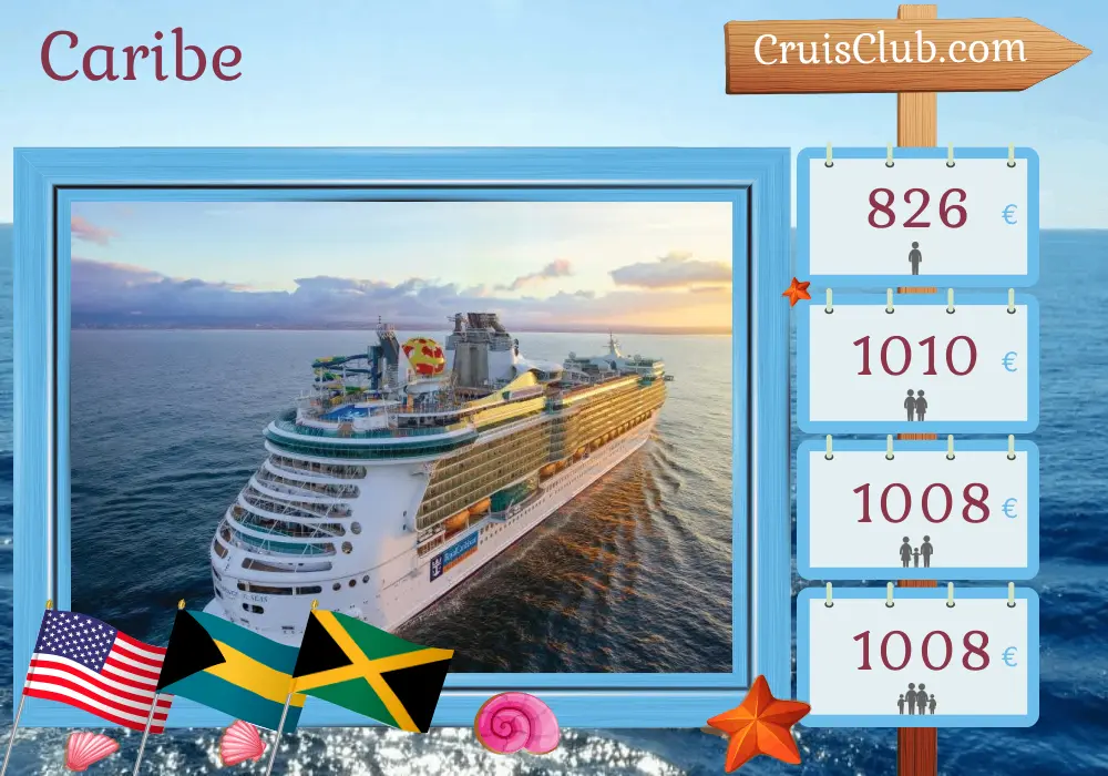 Cruzeiro no Caribe a partir de Miami a bordo do navio Independence of the Seas com visitas aos Estados Unidos, Bahamas e Jamaica por 6 dias