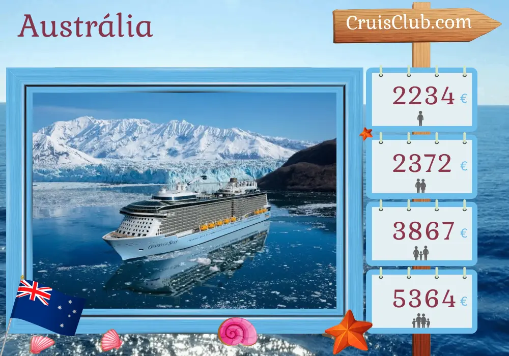 Cruzeiro na Austrália a partir de Sydney a bordo do navio Ovation of the Seas com visitas à Austrália por 10 dias