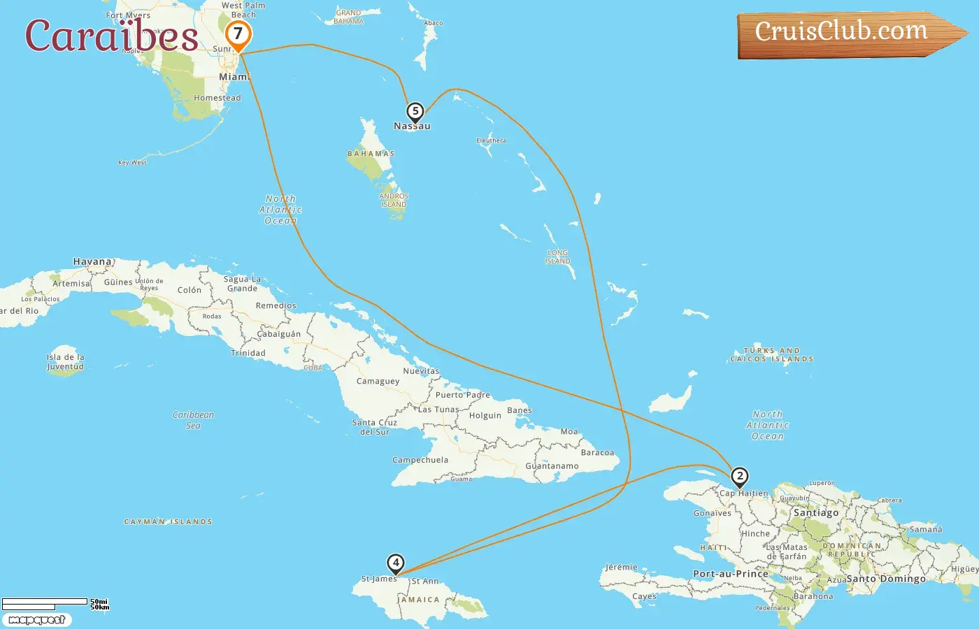 Croisière dans les Caraïbes au départ de Fort Lauderdale à bord du navire Symphony of the Seas avec des escales aux États-Unis, en Haïti, en Jamaïque et aux Bahamas pendant 7 jours