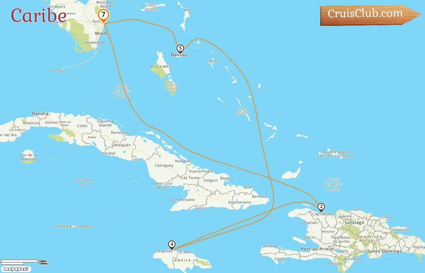 Cruzeiro no Caribe a partir de Fort Lauderdale a bordo do navio Symphony of the Seas com visitas aos Estados Unidos, Haiti, Jamaica e Bahamas por 7 dias