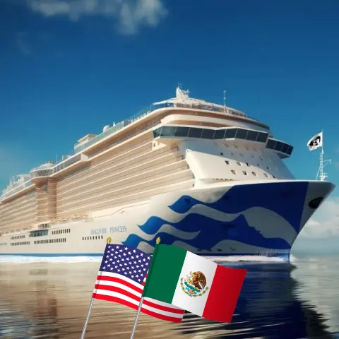 Cruzeiro no México a partir de Los Angeles a bordo do navio Discovery Princess com visitas aos EUA e México durante 6 dias