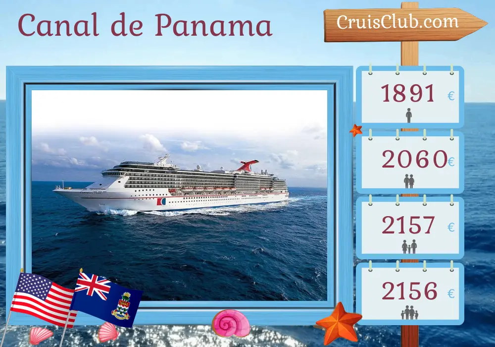 Croisière dans le canal de Panama depuis Tampa à bord du navire Carnival Pride avec des visites aux États-Unis, au Panama et aux îles Caïmans pendant 9 jours