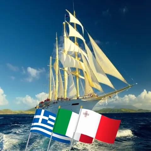 Crucero en el Atlántico desde El Pireo hasta La Valeta a bordo del barco Star Flyer con visitas a Grecia, Italia y Malta durante 9 días