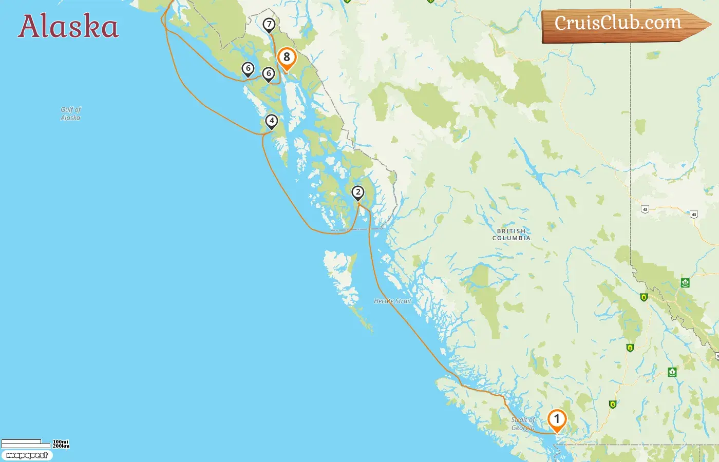 Croisière en Alaska de Vancouver à Juneau à bord du navire Seabourn Odyssey avec des visites au Canada et aux États-Unis pendant 8 jours