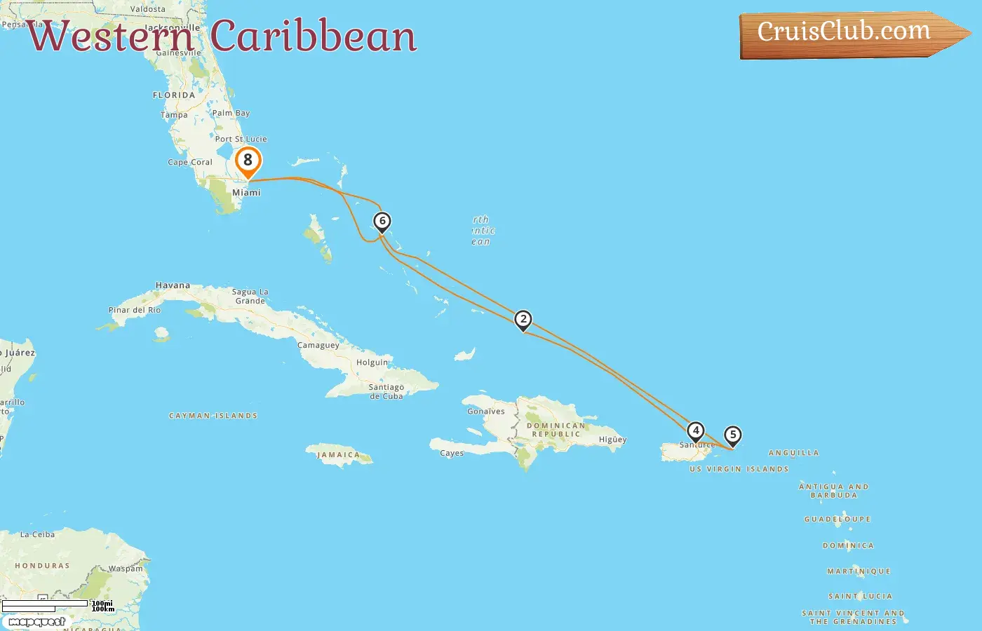 Cruise in the Western Caribbean from Fort Lauderdale aboard Nieuw Statendam ship with visits to USA, Puerto Rico, and Bahamas for 8 days