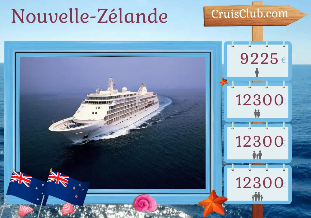 Croisière en Nouvelle-Zélande de Sydney à Auckland à bord du navire Silver Whisper avec visites en Australie et en Nouvelle-Zélande pendant 17 jours