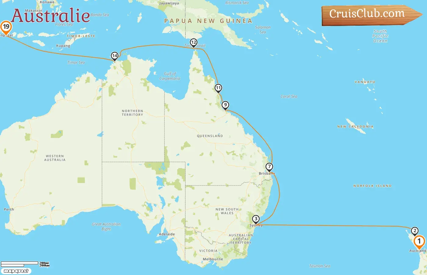 Croisière en Australie de Auckland à Benoa à bord du navire Silver Muse avec des visites en Nouvelle-Zélande, en Australie et en Indonésie pendant 19 jours