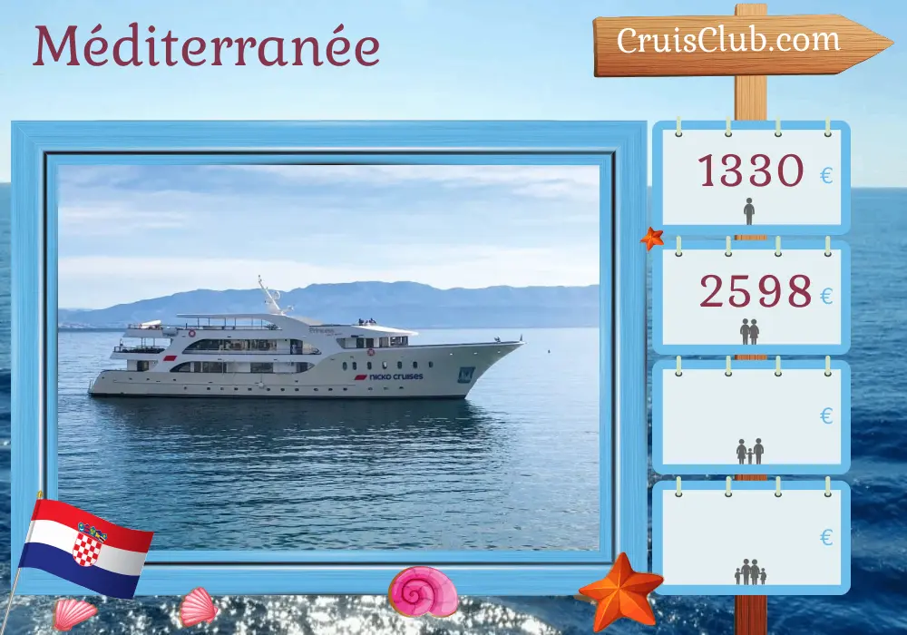 Croisière en Méditerranée au départ de Trogir à bord du navire Princess avec des visites en Croatie pendant 8 jours