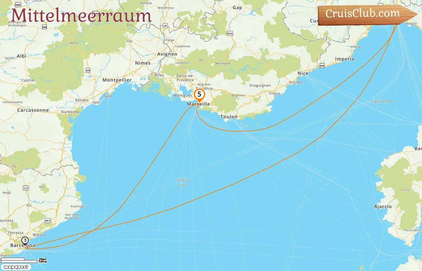 Kreuzfahrt im Mittelmeer ab Marseille an Bord des MSC Seaview-Schiffs mit Besuchen in Frankreich, Italien und Spanien für 5 Tage