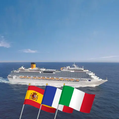 Kreuzfahrt im Mittelmeer ab Barcelona an Bord des Costa Fascinosa Schiffs mit Stopps in Spanien, Frankreich und Italien für 5 Tage