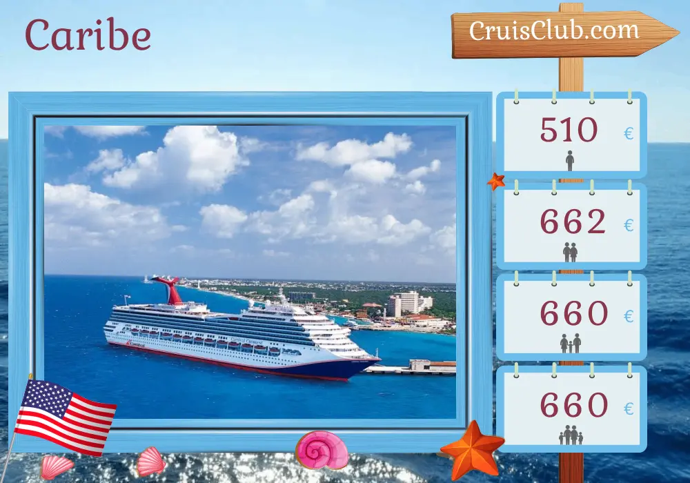 Cruzeiro no Caribe de Miami a bordo do navio Carnival Conquest com visitas aos Estados Unidos e às Bahamas por 5 dias