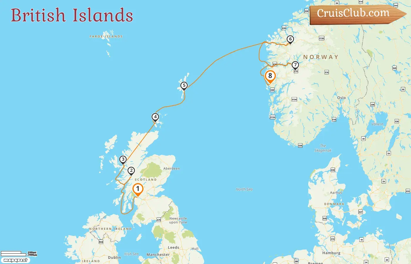 Le Champlain Cruise: Glasgow to Bergen British Isles and Norway Expedition for 8 days