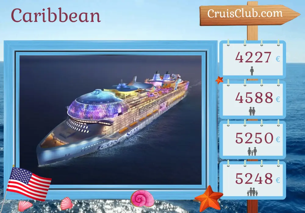 Caribbean Cruise from Miami aboard Icon of the Seas with visits to USA and Bahamas for 8 days