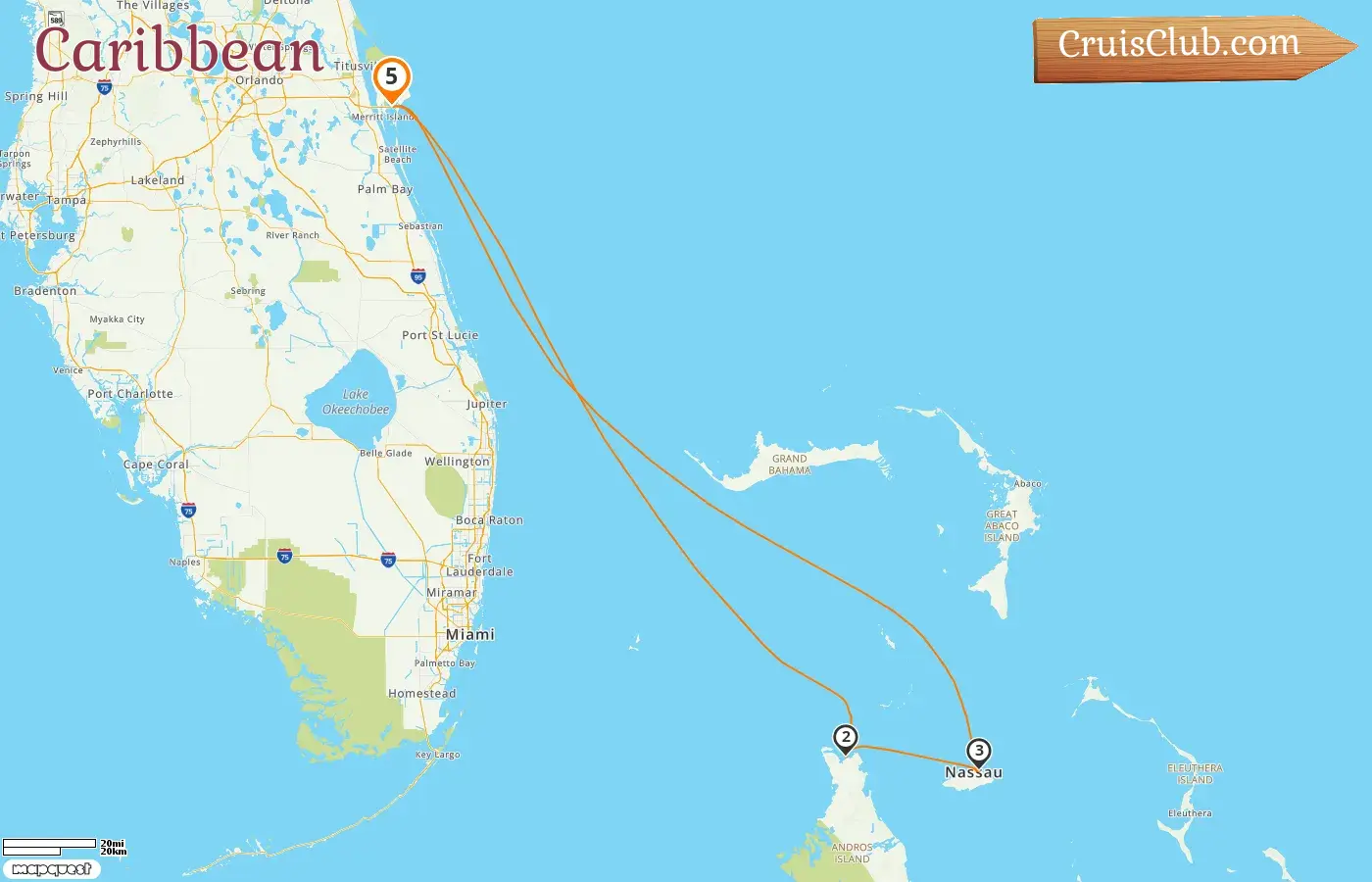 Caribbean Cruise from Port Canaveral / Orlando aboard Allure of the Seas with visits to USA and Bahamas for 5 days