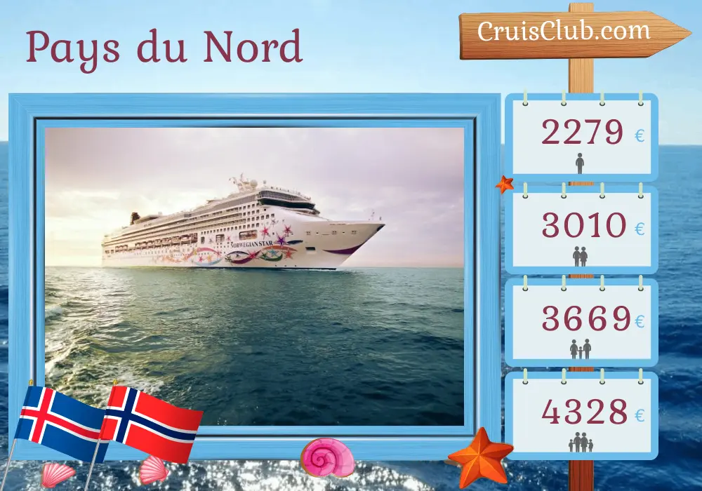 Croisière dans le Nordland de Reykjavik à Tromsø à bord du navire Norwegian Star avec visites en Islande et en Norvège pendant 12 jours