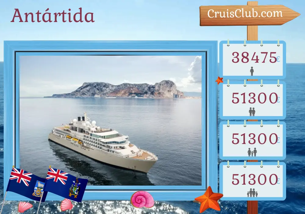 Crucero en la Antártida desde Puerto Williams a la Isla Rey Jorge a bordo del barco Silver Endeavour con visitas a Chile e Islas Malvinas durante 16 días