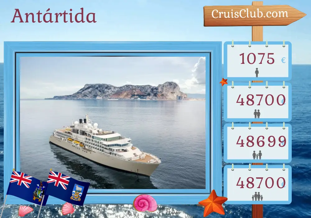 Cruzeiro na Antártida de King George Island a Puerto Williams a bordo do navio Silver Endeavour com visitas às Ilhas Malvinas e Chile por 16 dias