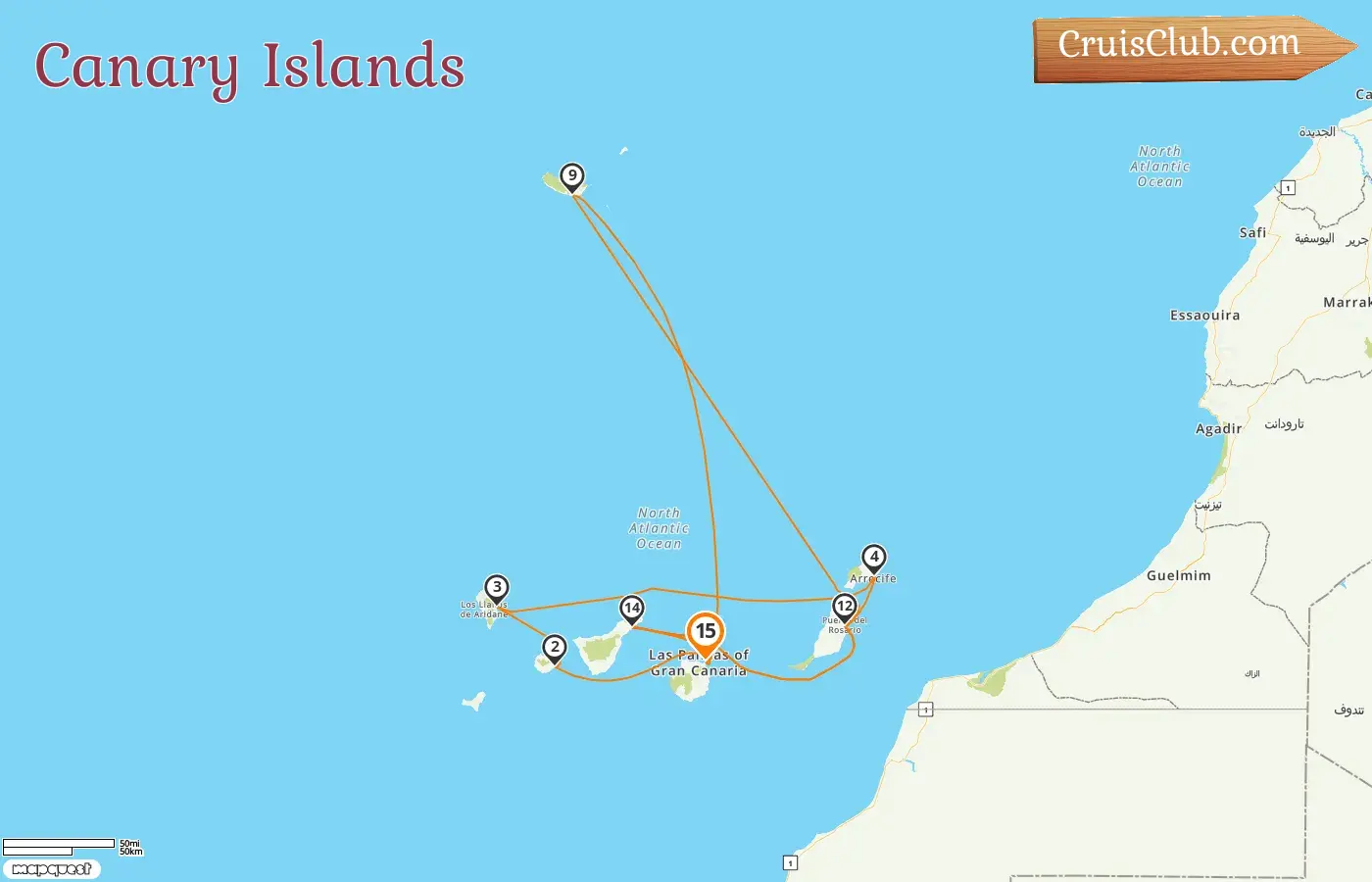 Cruise in the Canary Islands from Las Palmas aboard AIDAsol ship with visits to Spain for 15 days