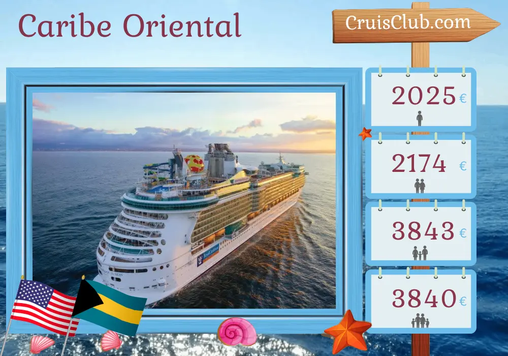 Cruzeiro no Caribe Oriental a partir de Miami a bordo do navio Independence of the Seas com visitas aos EUA, Bahamas e Haiti por 6 dias