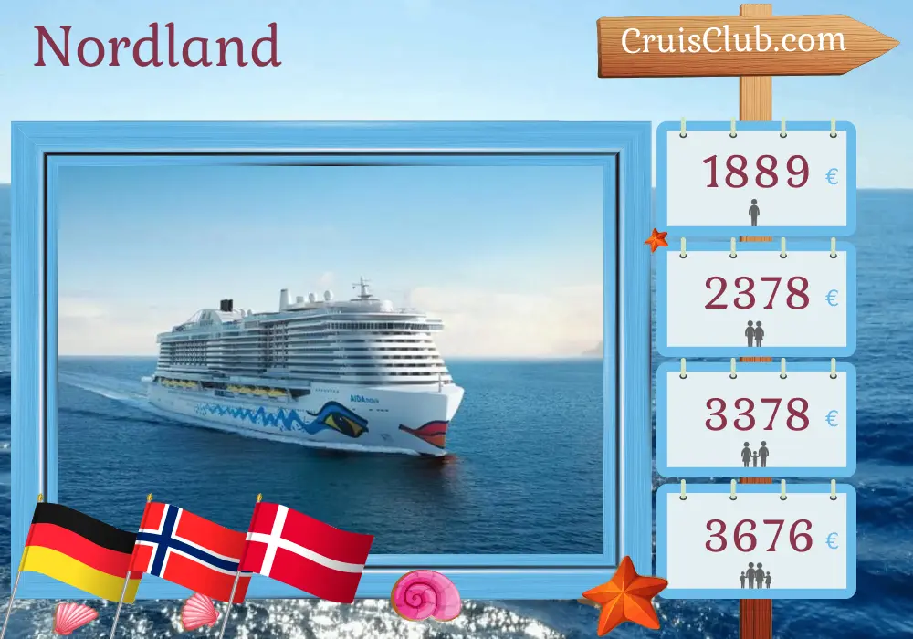 Cruce por el Norte desde Hamburgo a bordo del barco AIDAnova con visitas a Alemania, Noruega y Dinamarca durante 8 días