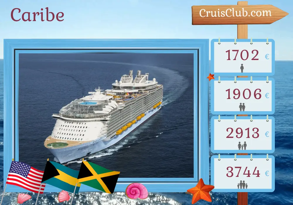 Cruzeiro no Caribe a partir de Miami a bordo do navio Symphony of the Seas com visitas aos Estados Unidos, Bahamas, Jamaica e Haiti por 8 dias