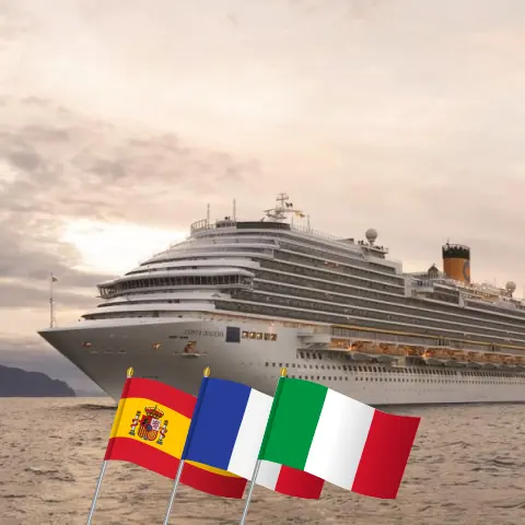 Cruzeiro no Mediterrâneo a partir de Barcelona a bordo do navio Costa Diadema, com visitas à Espanha, França e Itália por 4 dias