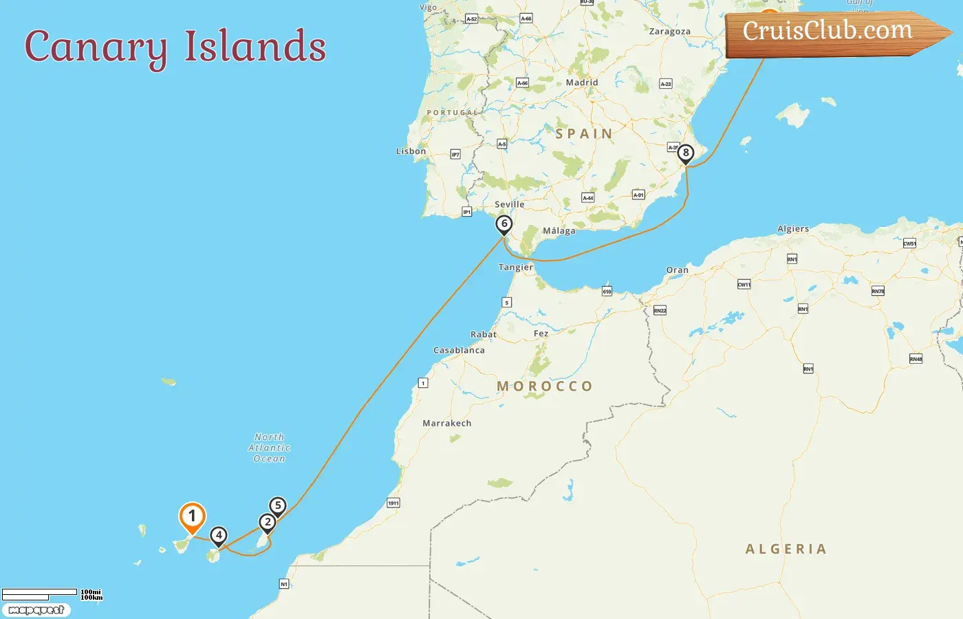 Cruise in the Canary Islands from Santa Cruz de Tenerife to Barcelona aboard AIDAcosma ship with visits to Spain for 10 days