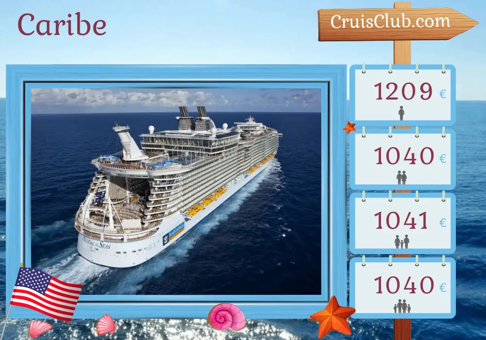 Cruzeiro no Caribe a partir de Miami a bordo do navio Allure of the Seas com visitas aos EUA e Bahamas por 5 dias