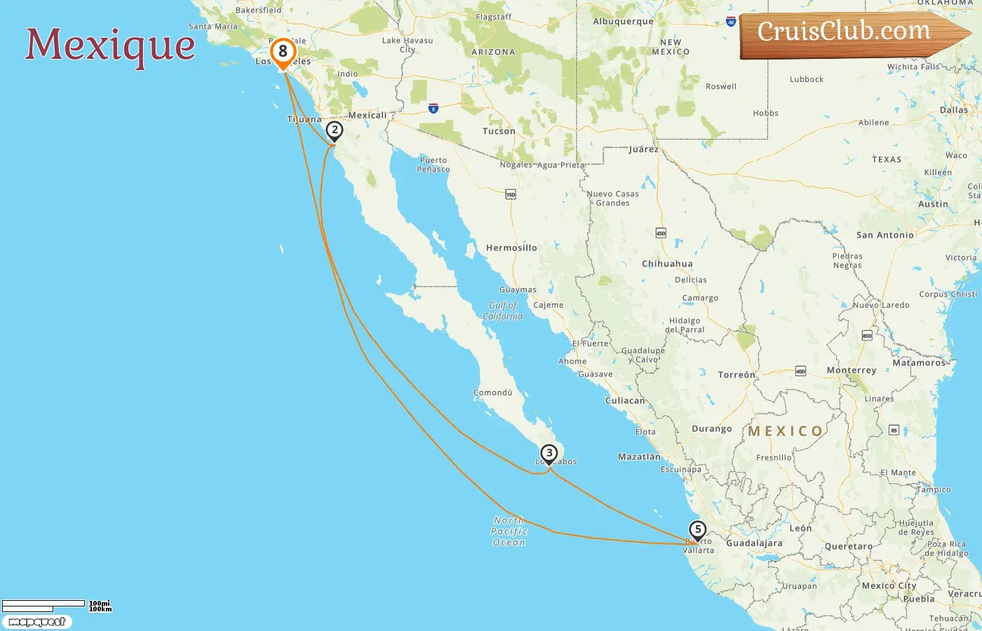Croisière au Mexique au départ de Los Angeles à bord du navire Navigator of the Seas avec des escales aux États-Unis et au Mexique pendant 8 jours