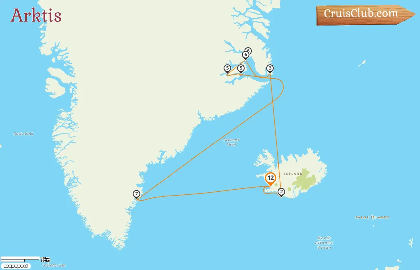 Arktis-Kreuzfahrt ab Reykjavik an Bord des Seabourn Venture-Schiffs mit Besuchen in Island, Grönland und Dänemark für 12 Tage