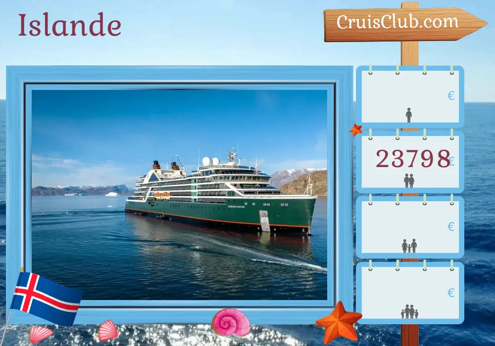 Croisière en Islande à partir de Reykjavik à bord du navire Seabourn Venture avec visites en Islande pendant 12 jours