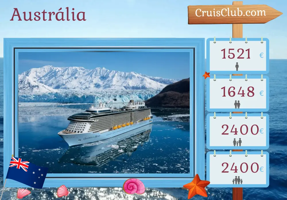 Cruzeiro na Austrália a partir de Sydney a bordo do navio Ovation of the Seas com visitas à Austrália por 9 dias