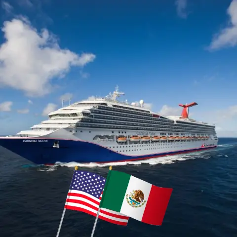 Cruzeiro no Caribe Ocidental a partir de Nova Orleans a bordo do navio Carnival Valor com visitas aos EUA e México por 5 dias