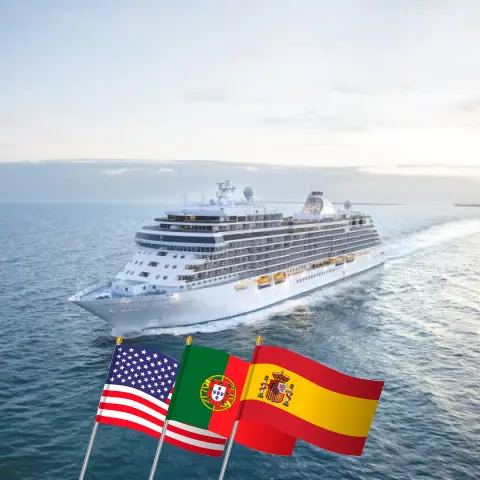 Cruzeiro Transatlântico de San Juan a Barcelona a bordo do navio Seven Seas Splendor com visitas a Porto Rico, Saint Barthélemy, República Dominicana, Bahamas, EUA, Bermudas, Portugal e Espanha por 22 dias