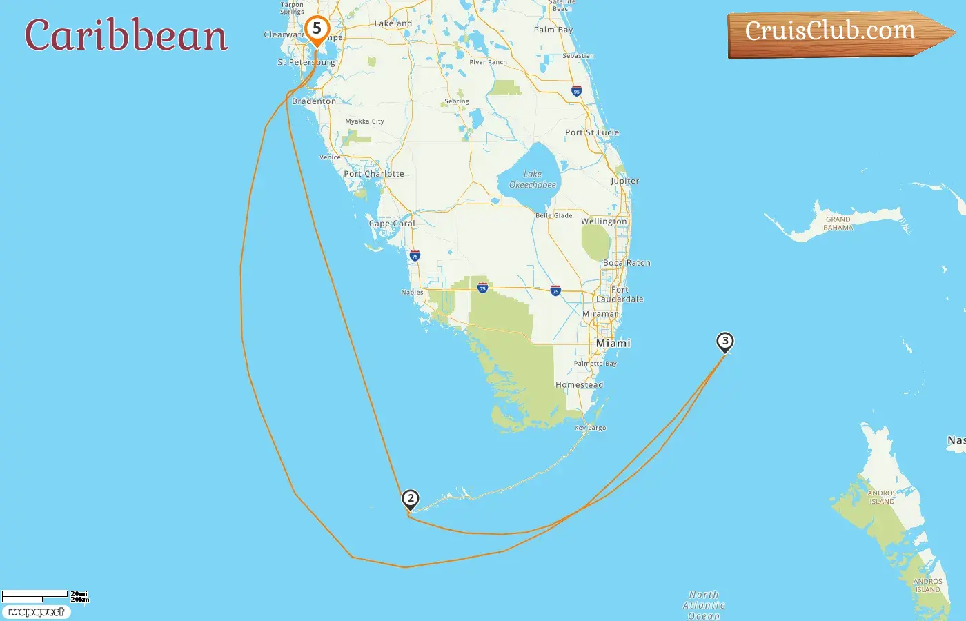 Caribbean Cruise aboard Norwegian Jade with visits to USA and Bahamas for 5 days